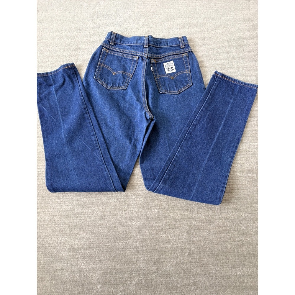 Vintage 80s Levi's Jeans Women‎ 9 24x32 High Rise Dark Wash USA White Patch Mom